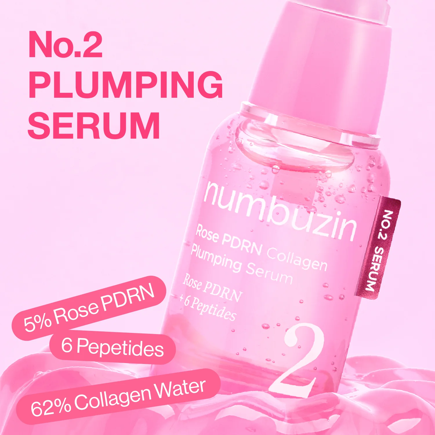 No.2 Rose PDRN Collagen Plumping Serum - Image 3