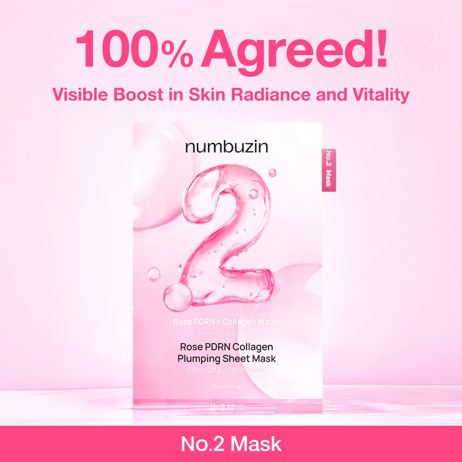 No.2 Rose PDRN Collagen Plumping Sheet Mask (4 Sheets) - Image 5