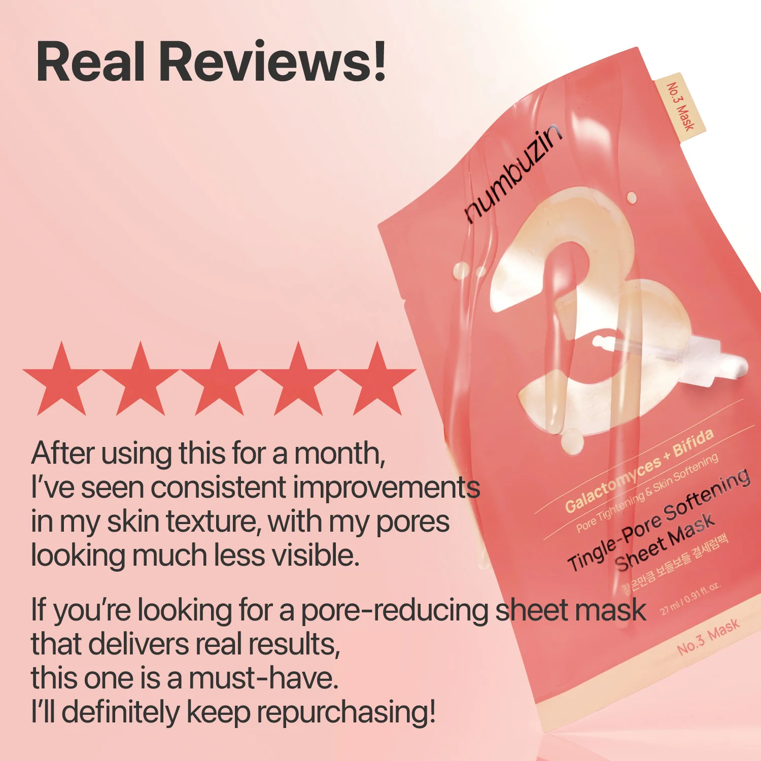 No.3 Tingle-Pore Softening Sheet Mask (5 Sheets) - Image 9