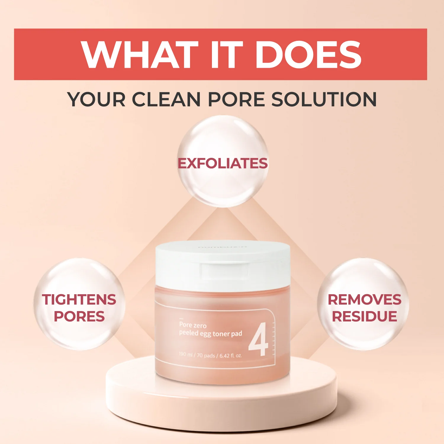 No.4 Pore Zero Peeled Egg Toner Pads - Image 5
